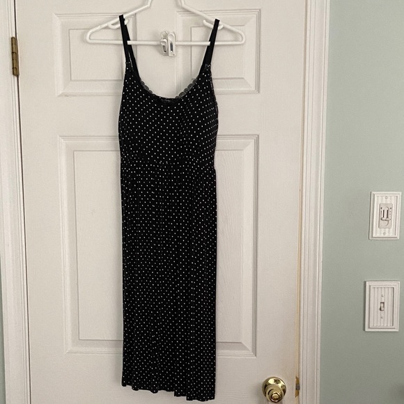 Motherhood Maternity Other - Motherhood Maternity Black Polka Dot Nursing Gown
